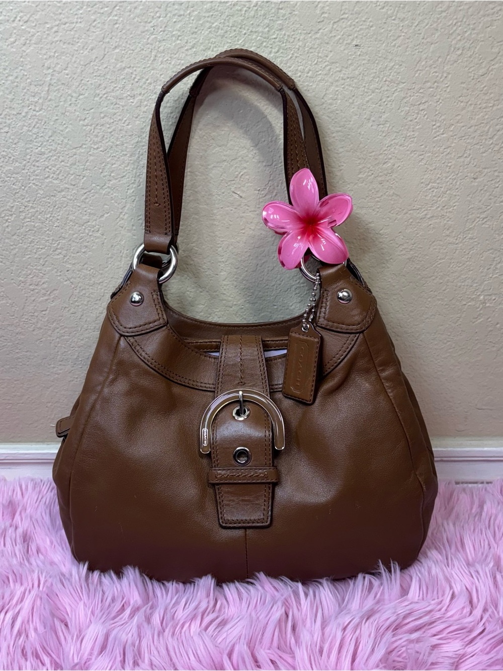 Coach small soho lynn leather brown